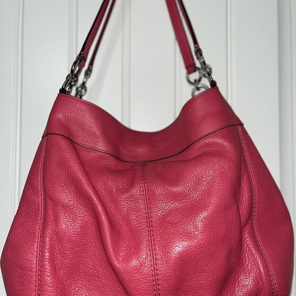 Coach Lexy Large Strawberry Pink Pebble Leather Shoulder Bag - Picture 9 of 16